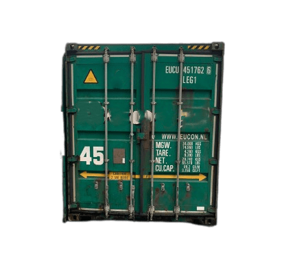 Front of 45 foot High Used dark green shipping container for sale or rent in Antwerp by ContainerID