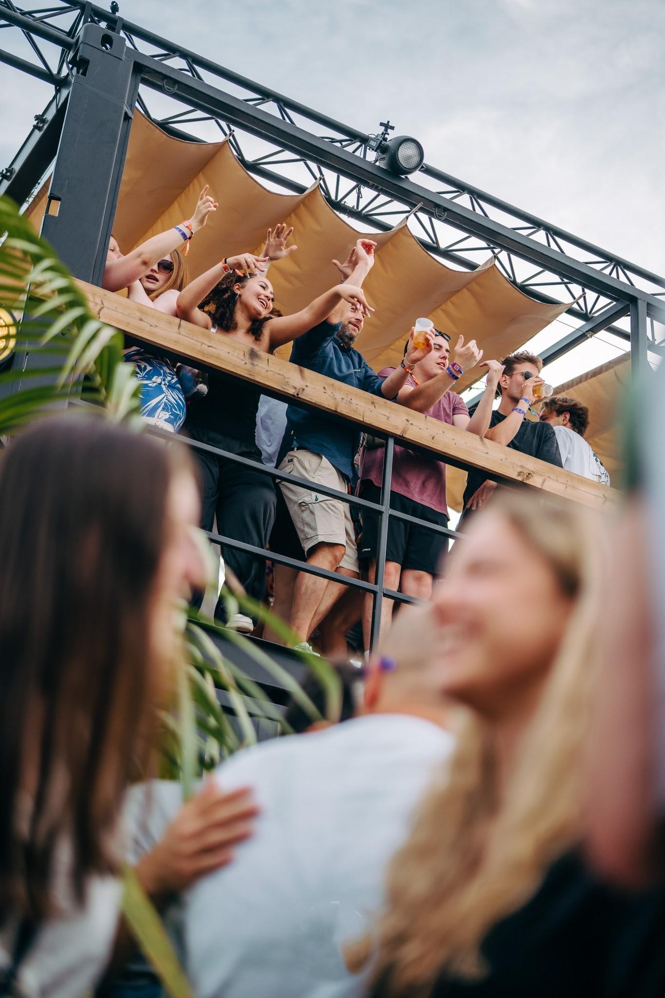 Mobile rooftop bar for events, festivals, corporate functions and dance parties Available for hire or sale at ContainerID
